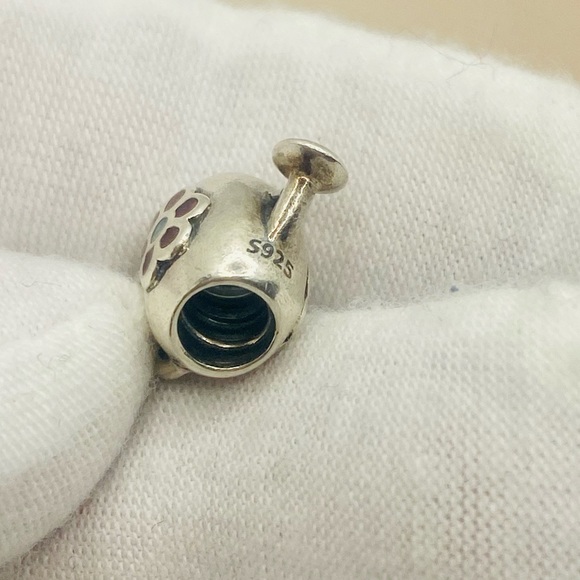 EUC Pandora 791090EN43 Sterling Silver My Garden Watering Can w/ Enamel Flower - Picture 7 of 8